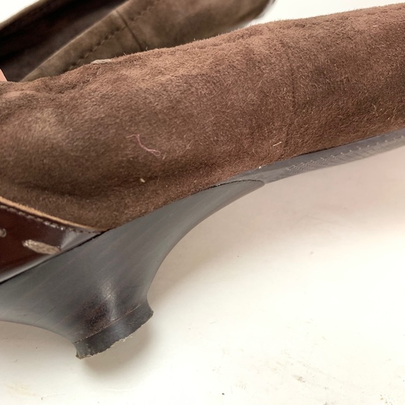 LINEA PAOLO Brown Suede Leather Kitten Heels 9.5 - Picture 15 of 16